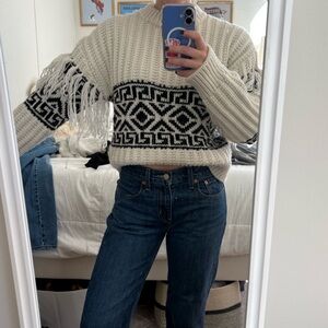 H&M Cream Ribbed Knit Sweater